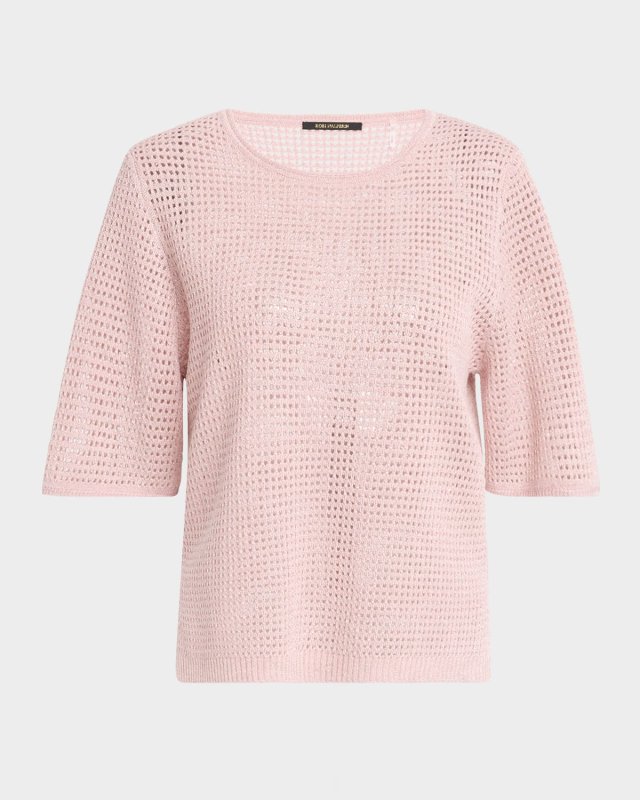 Crewneck Mesh-Knit Sweat